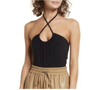 Open Edit Halter Neck Scrunch Bodysuit